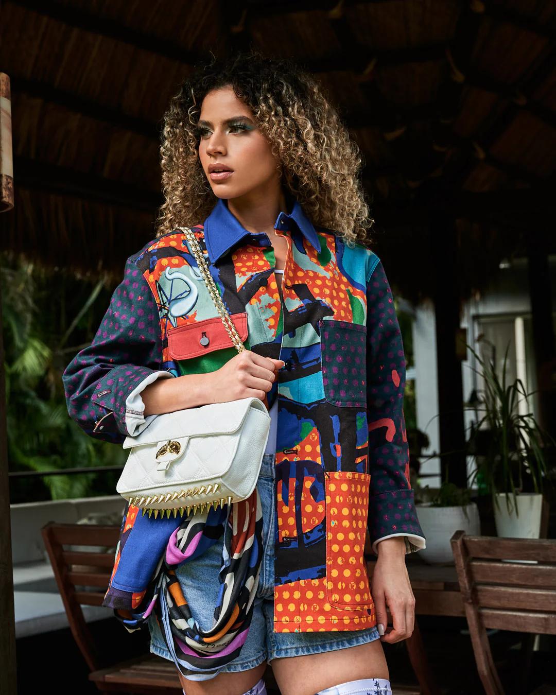 RIVIERA LE BLANC GOLD CHAIN SHARK HANDBAG | Sprayground Latest