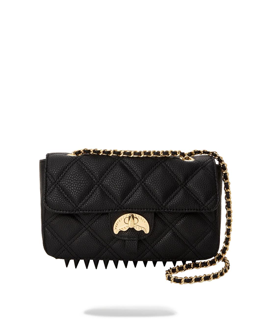 NOIR QUILT GOLD CHAIN SHARK HANDBAG | Sprayground Premium