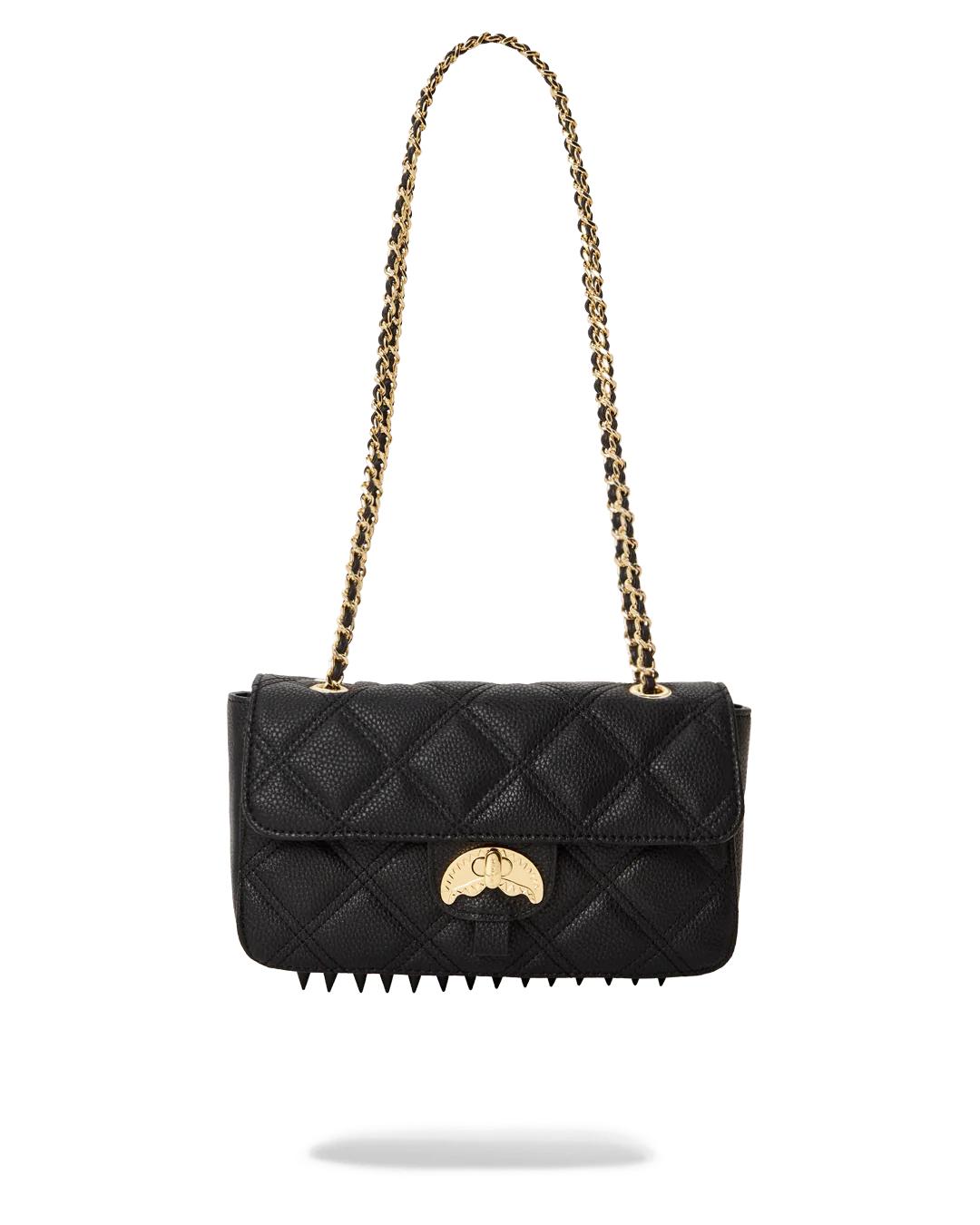 NOIR QUILT GOLD CHAIN SHARK HANDBAG | Sprayground Premium