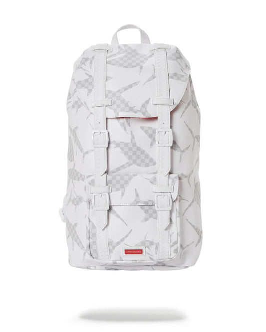 SHARK CHECK (WHITE) HILLS BACKPACK | Sprayground Featured
