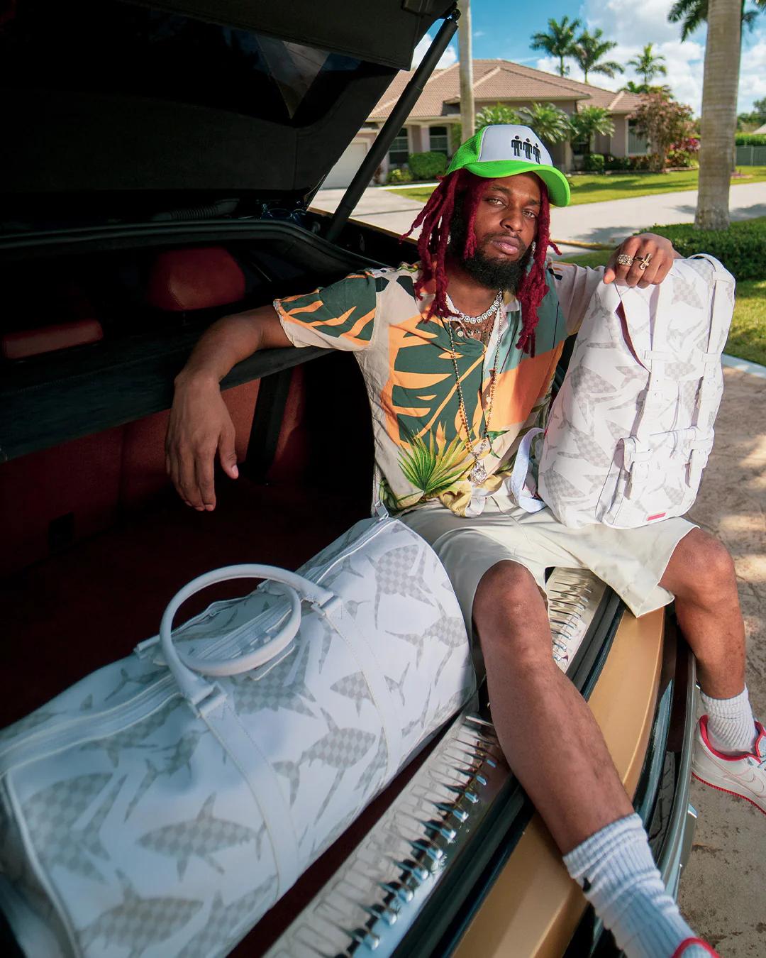 SHARK CHECK (WHITE) HILLS BACKPACK | Sprayground Featured