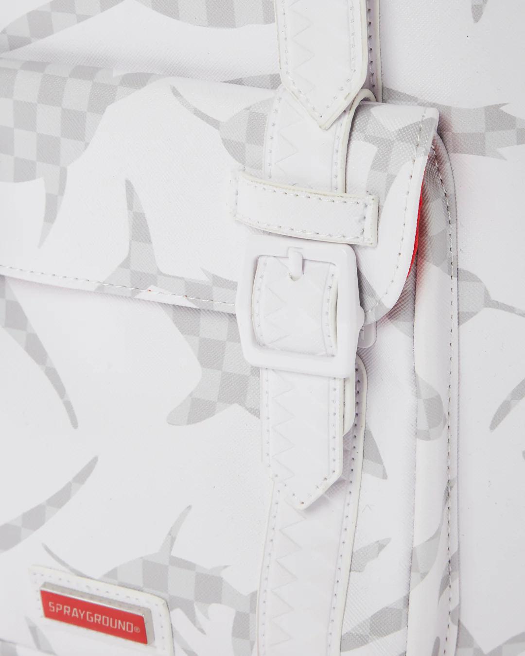 SHARK CHECK (WHITE) HILLS BACKPACK | Sprayground Featured