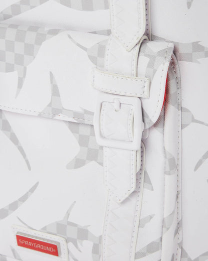 SHARK CHECK (WHITE) HILLS BACKPACK | Sprayground Featured