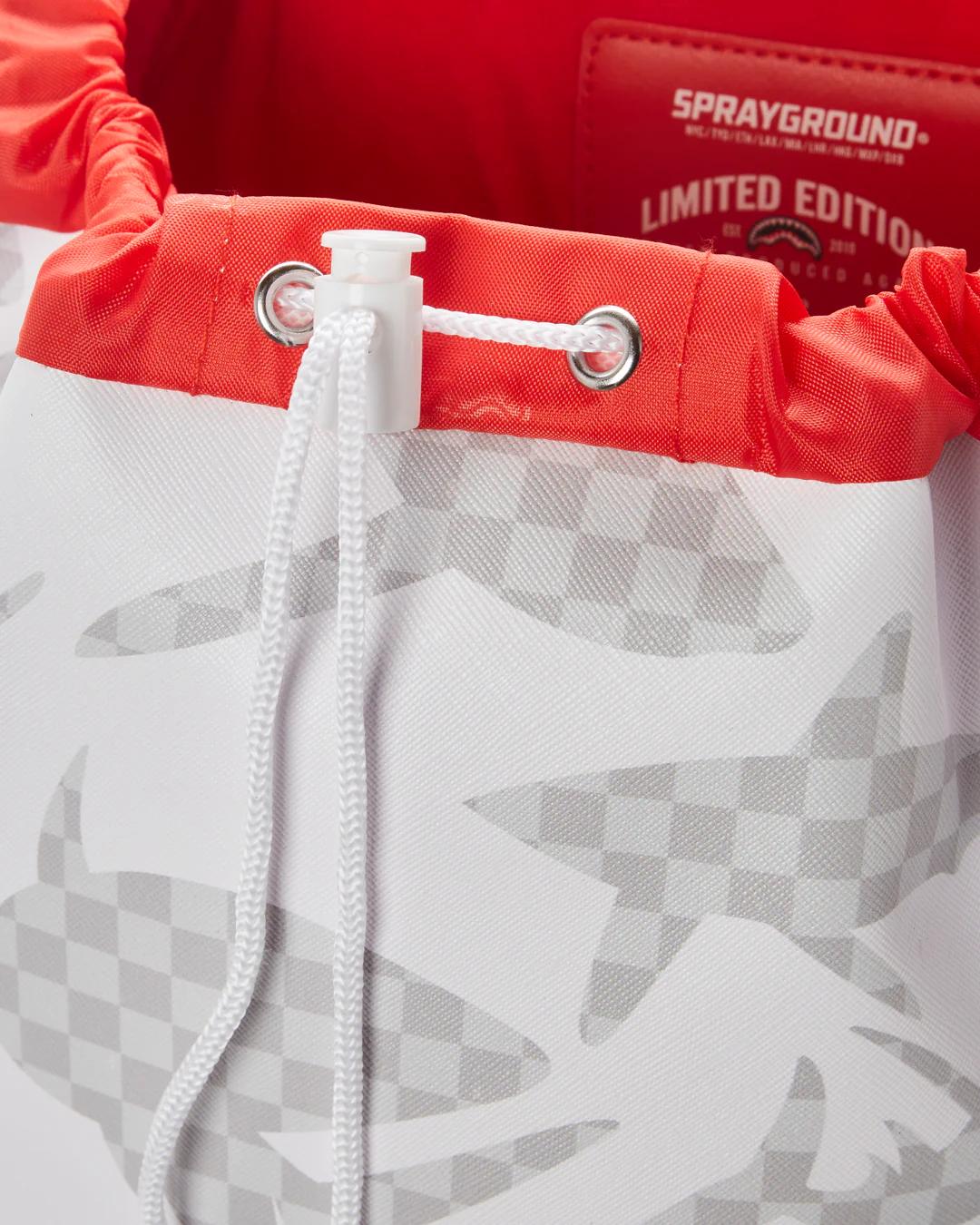 SHARK CHECK (WHITE) HILLS BACKPACK | Sprayground Featured