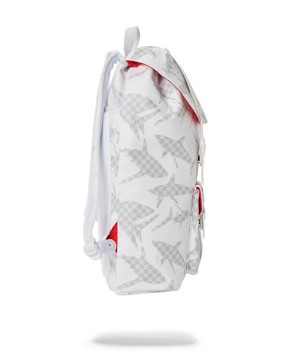 SHARK CHECK (WHITE) HILLS BACKPACK | Sprayground Featured