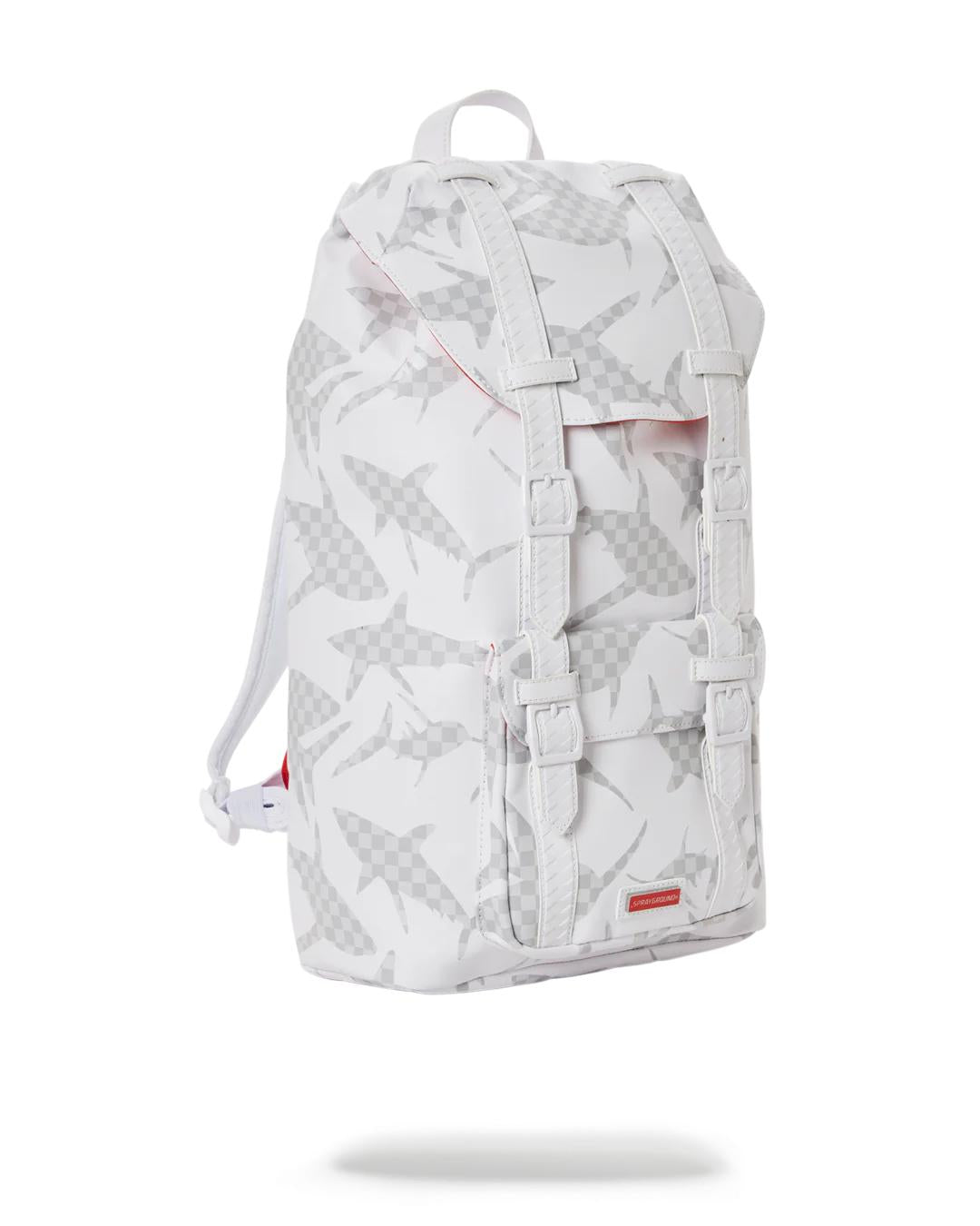 SHARK CHECK (WHITE) HILLS BACKPACK | Sprayground Featured
