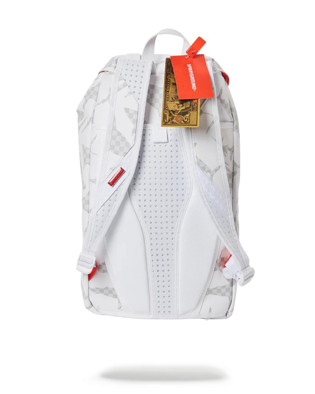 SHARK CHECK (WHITE) HILLS BACKPACK | Sprayground Featured
