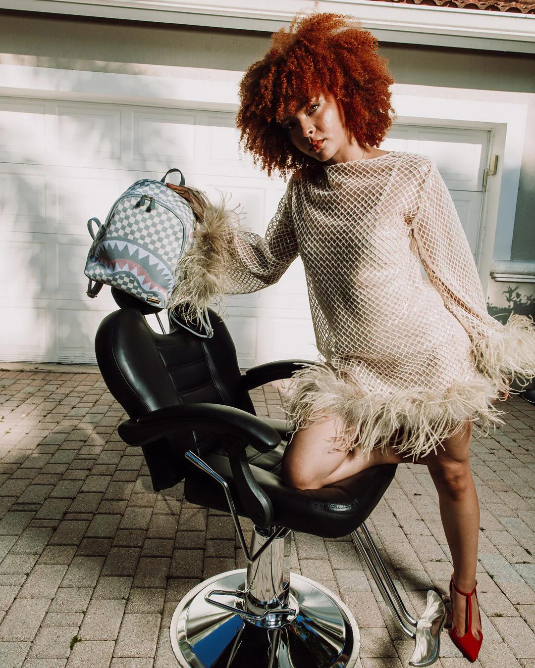 KNIT SHARKS IN PARIS IN CREAM SAVAGE BACKPACK | Sprayground Featured