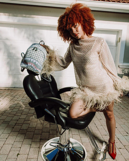KNIT SHARKS IN PARIS IN CREAM SAVAGE BACKPACK | Sprayground Featured