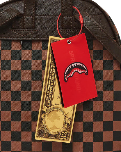 EXTERIOR GOLD ZIP POCKET SHARKS IN PARIS SAVAGE BACKPACK | Sprayground Classic