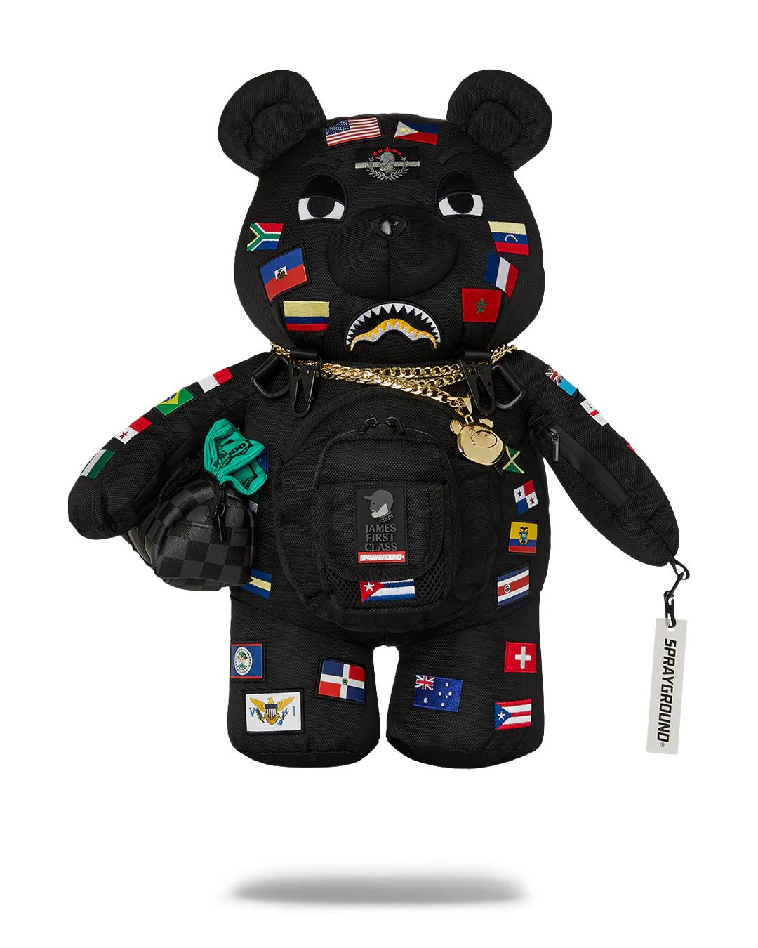 JAMES FIRST CLASS GLOBAL FLAGS MONEYBEAR BACKPACK | Sprayground Value