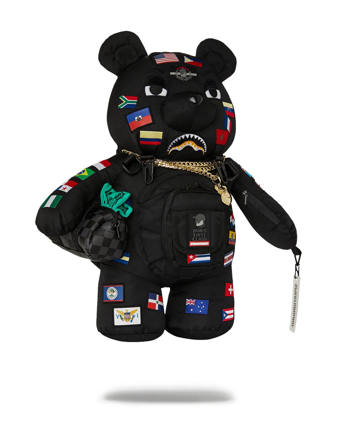 JAMES FIRST CLASS GLOBAL FLAGS MONEYBEAR BACKPACK | Sprayground Value