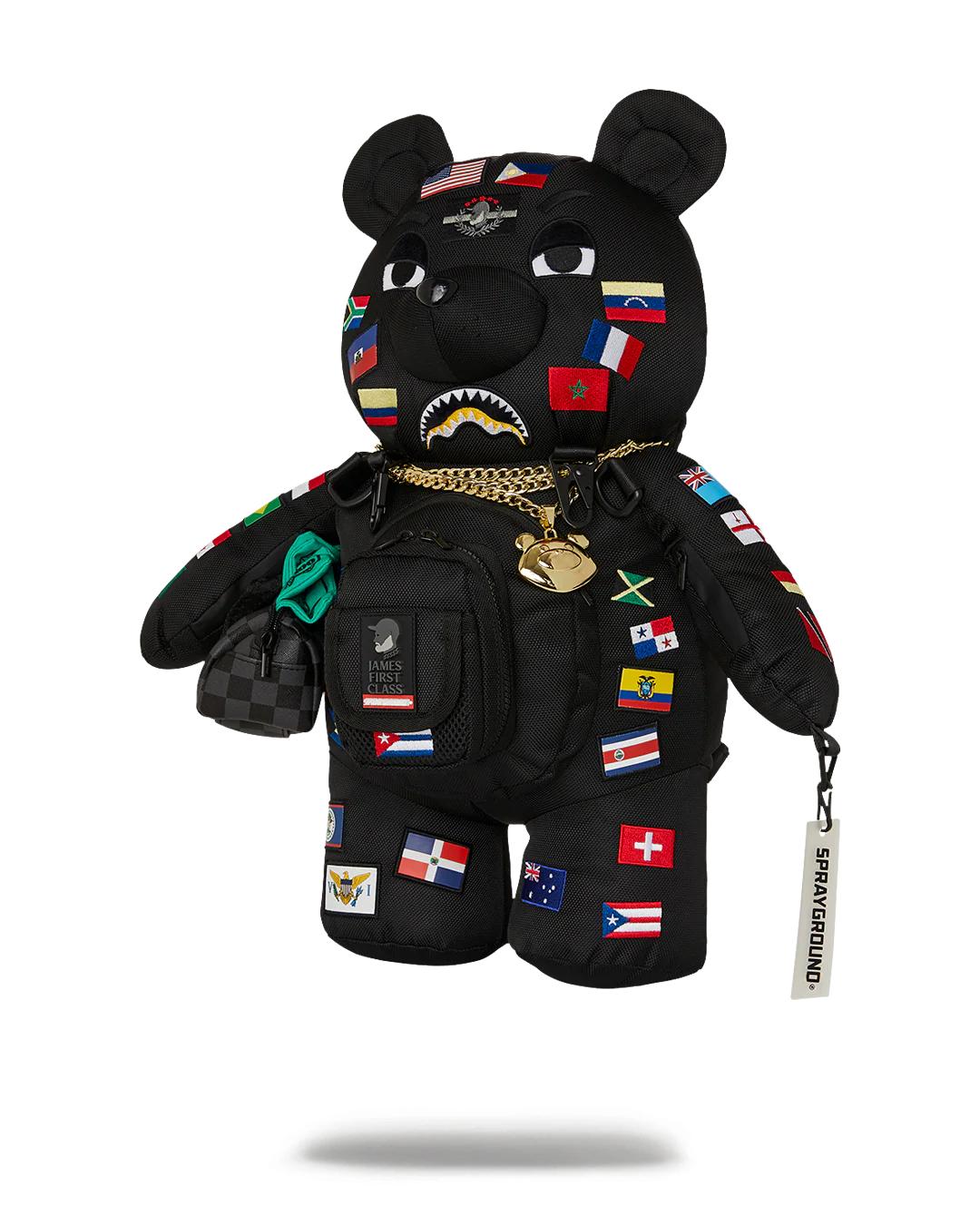 JAMES FIRST CLASS GLOBAL FLAGS MONEYBEAR BACKPACK | Sprayground Value