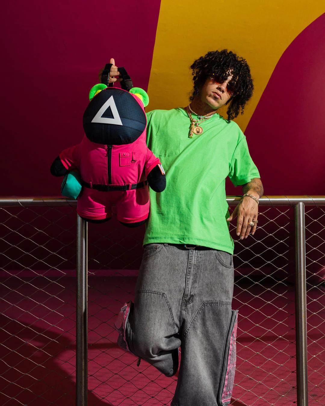 SQUID GAME COLLAB PINK SOLDIERS BEAR BACKPACK | Sprayground Signature