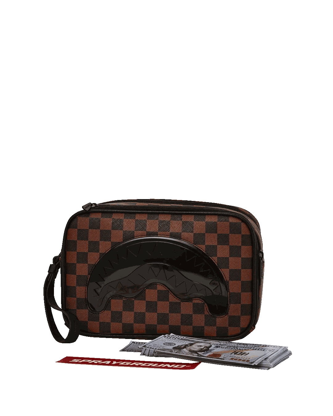 SHARKS IN PARIS CLEAR FOR TAKEOFF TOILETRY BAG | Sprayground Featured