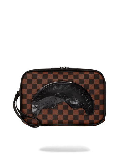 SHARKS IN PARIS CLEAR FOR TAKEOFF TOILETRY BAG | Sprayground Featured