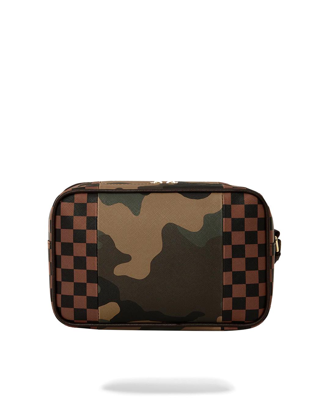 EXTERIOR GOLD ZIP POCKET SHARKS IN PARIS TOILETRY BRICKSIDE BAG | Sprayground Classic