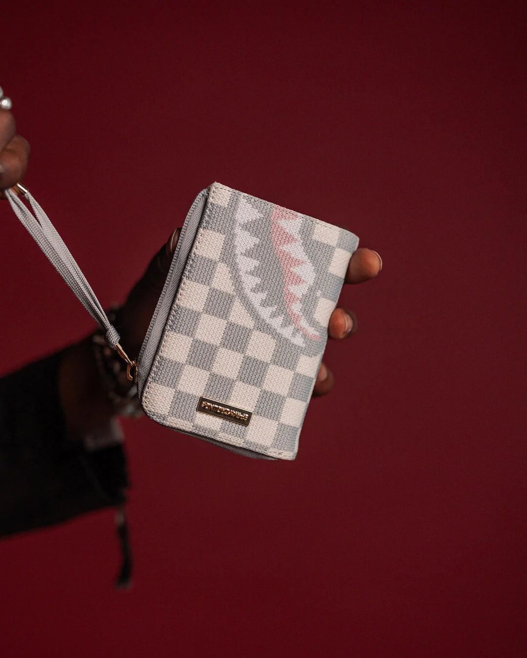 KNIT SHARKS IN PARIS IN CREAM WALLET | Sprayground Featured