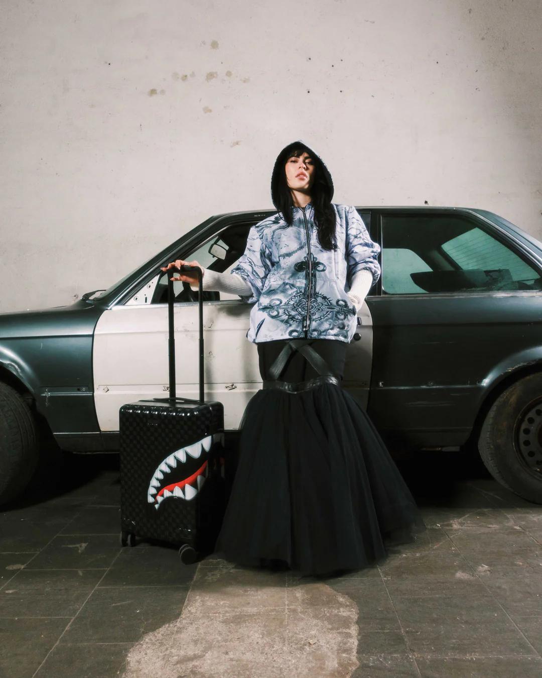 SHARKS IN PARIS HYPER PUFF CARRY-ON LUGGAGE | Sprayground Trending