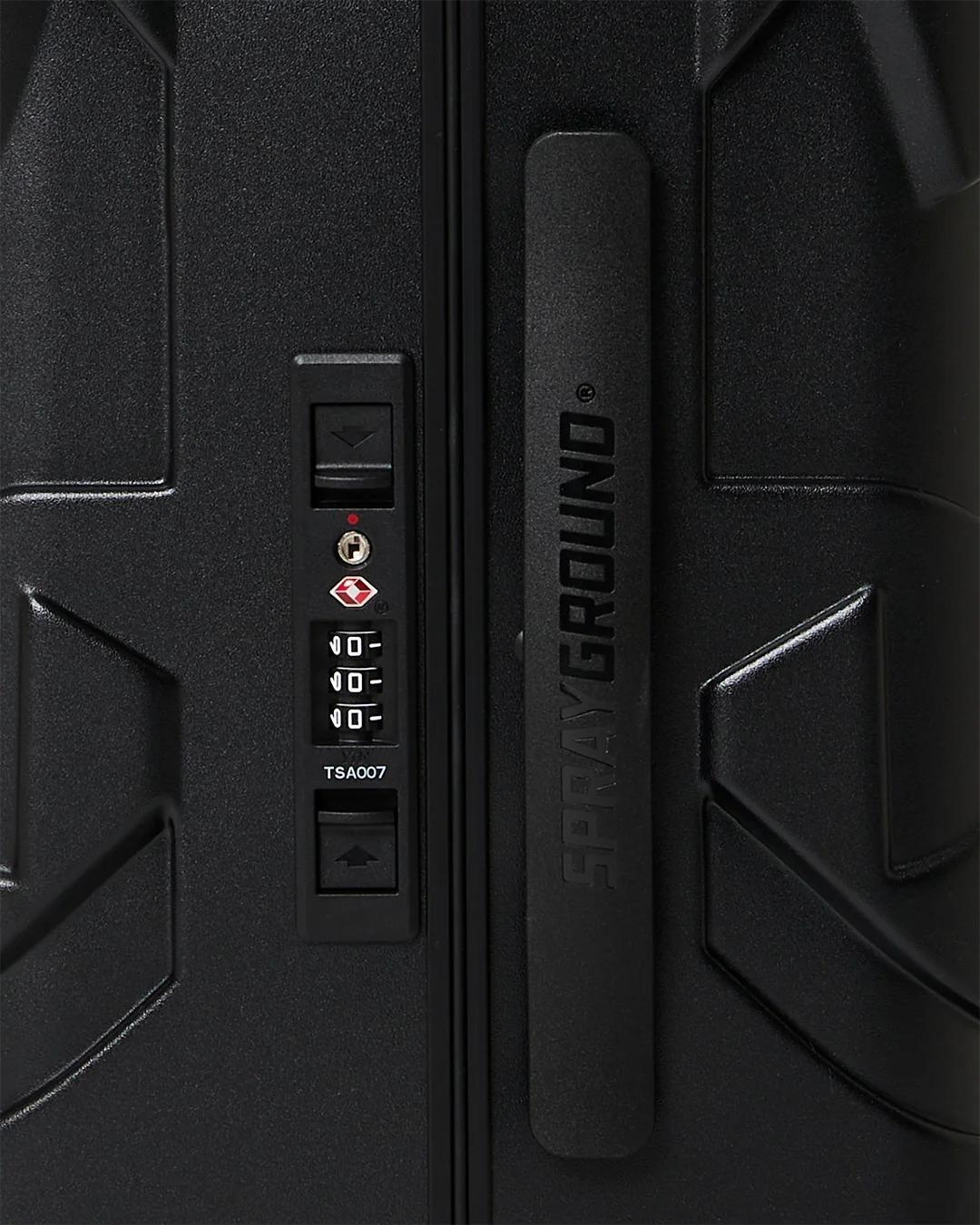THE JOURNEY BEGINS SHARKITECTURE CARRY-ON LUGGAGE BLACK WITH EXTRA STI | Sprayground Essential