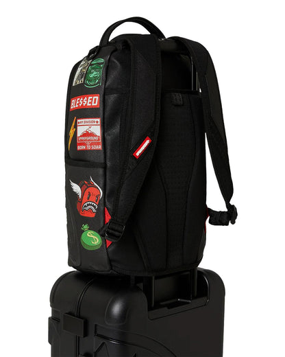 THE JOURNEY BEGINS SHARKITECTURE CARRY-ON LUGGAGE BLACK WITH EXTRA STI | Sprayground Essential