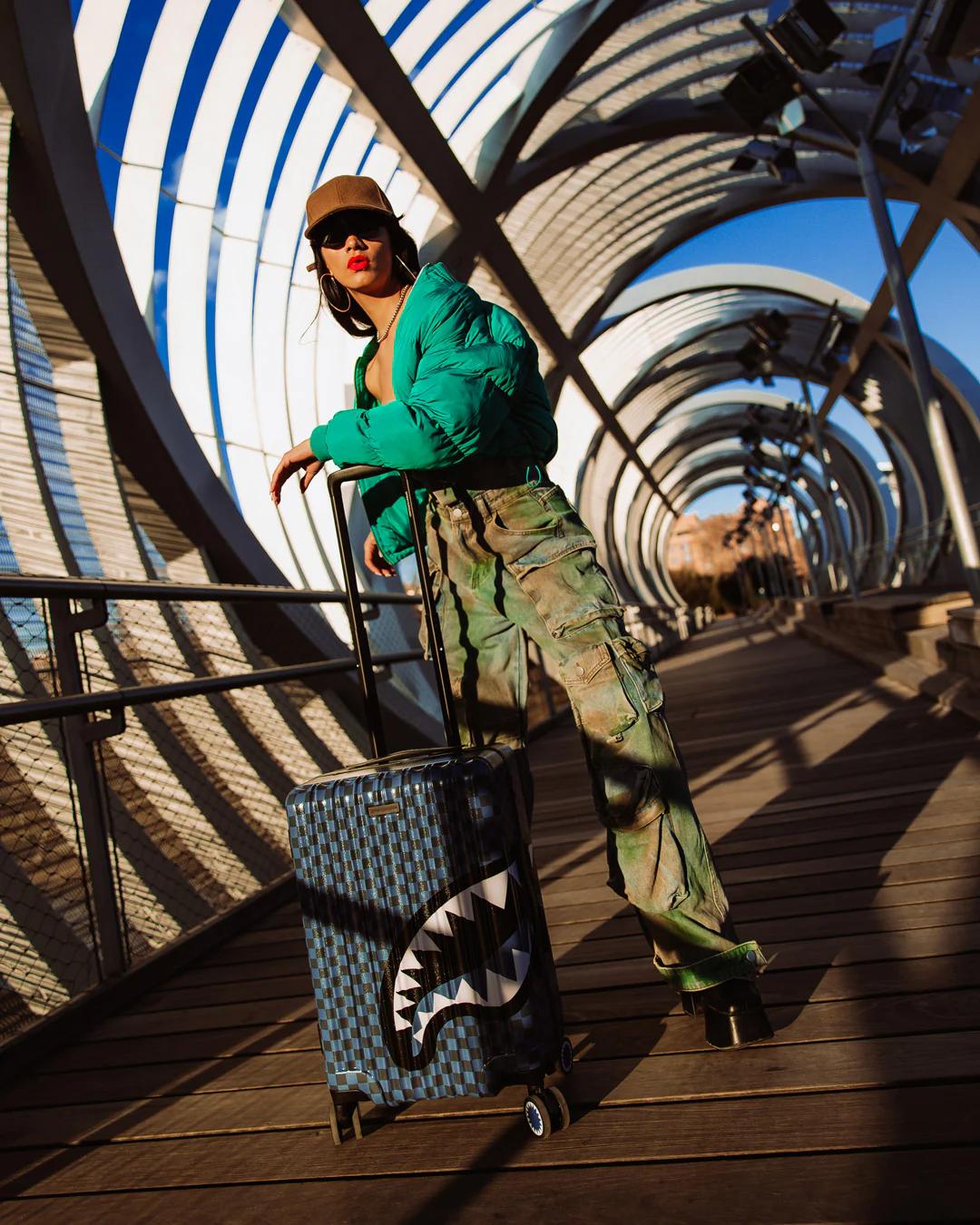MIDNIGHT MAGIC SHARKS IN PARIS HARD SHELL CARRY-ON LUGGAGE | Sprayground Essential