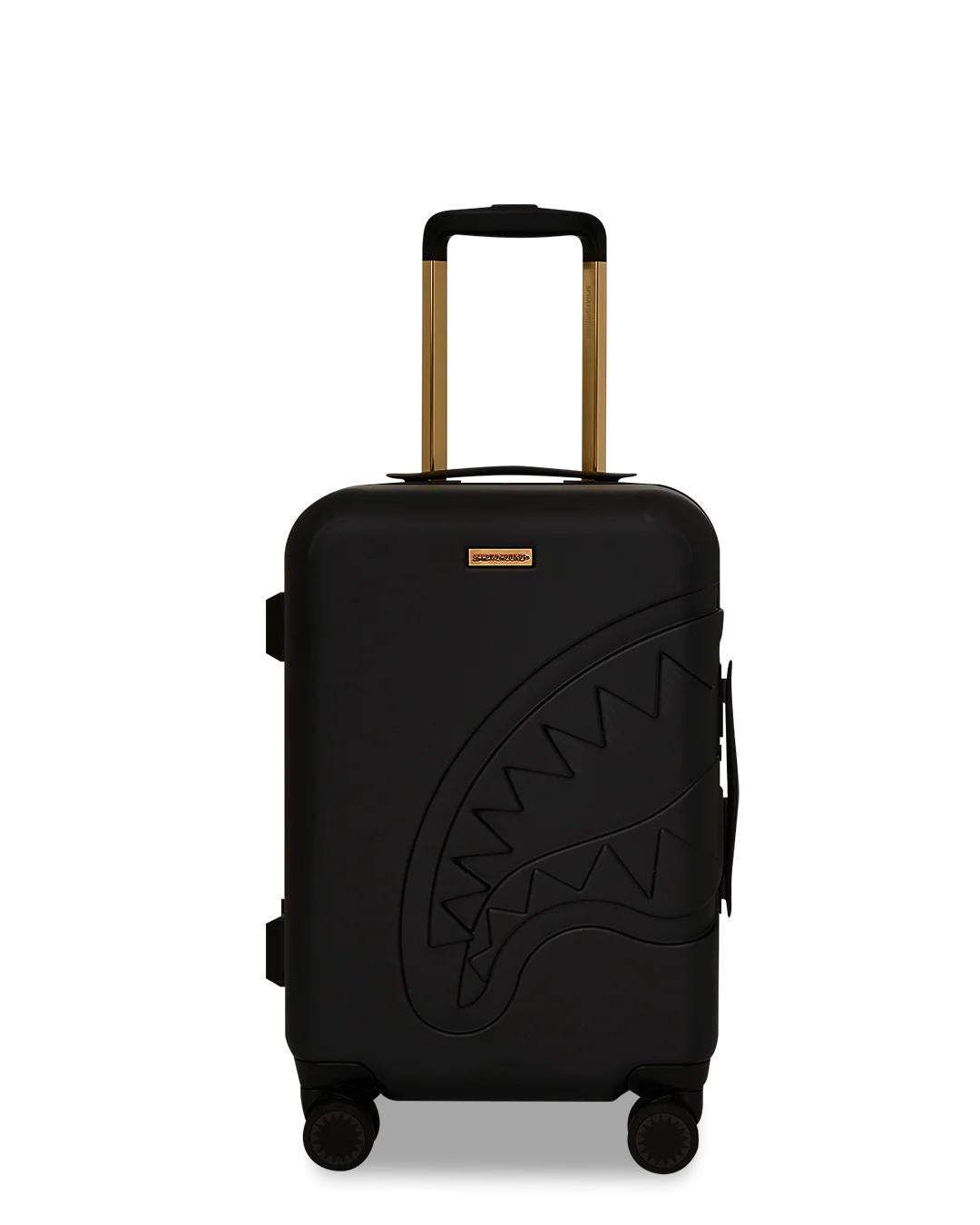 REALITY CHECK SHARKITECTURE CARRY-ON JETBLACK LUGGAGE (GOLD HARDWARE) | Sprayground Everyday