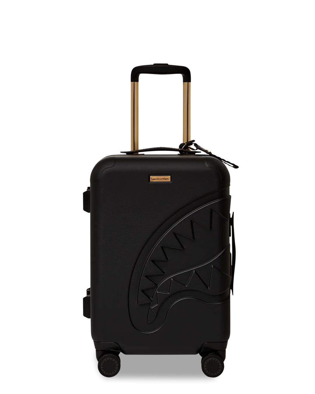 REALITY CHECK SHARKITECTURE CARRY-ON JETBLACK LUGGAGE (GOLD HARDWARE) | Sprayground Everyday