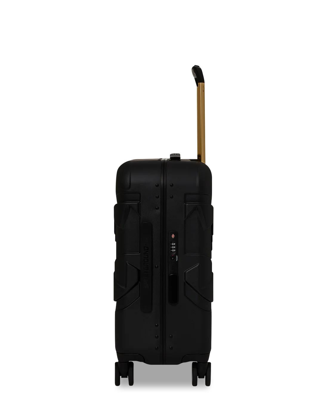REALITY CHECK SHARKITECTURE CARRY-ON JETBLACK LUGGAGE (GOLD HARDWARE) | Sprayground Everyday