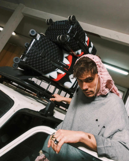 SHARKS IN PARIS HYPER PUFF FULL-SIZE LUGGAGE | Sprayground New