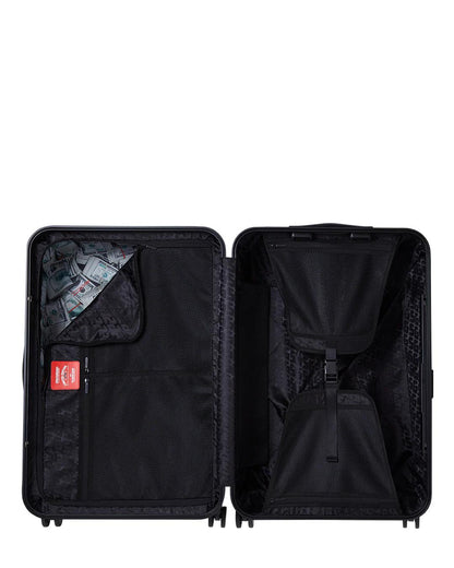 REALITY CHECK SHARKITECTURE FULL-SIZE JETBLACK LUGGAGE (GUNMETAL HARDW | Sprayground Quality