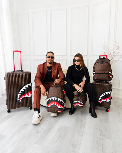 FRENZY SHARKS SHARKNAUTICS HARDSHELL FULL-SIZE LUGGAGE | Sprayground Featured