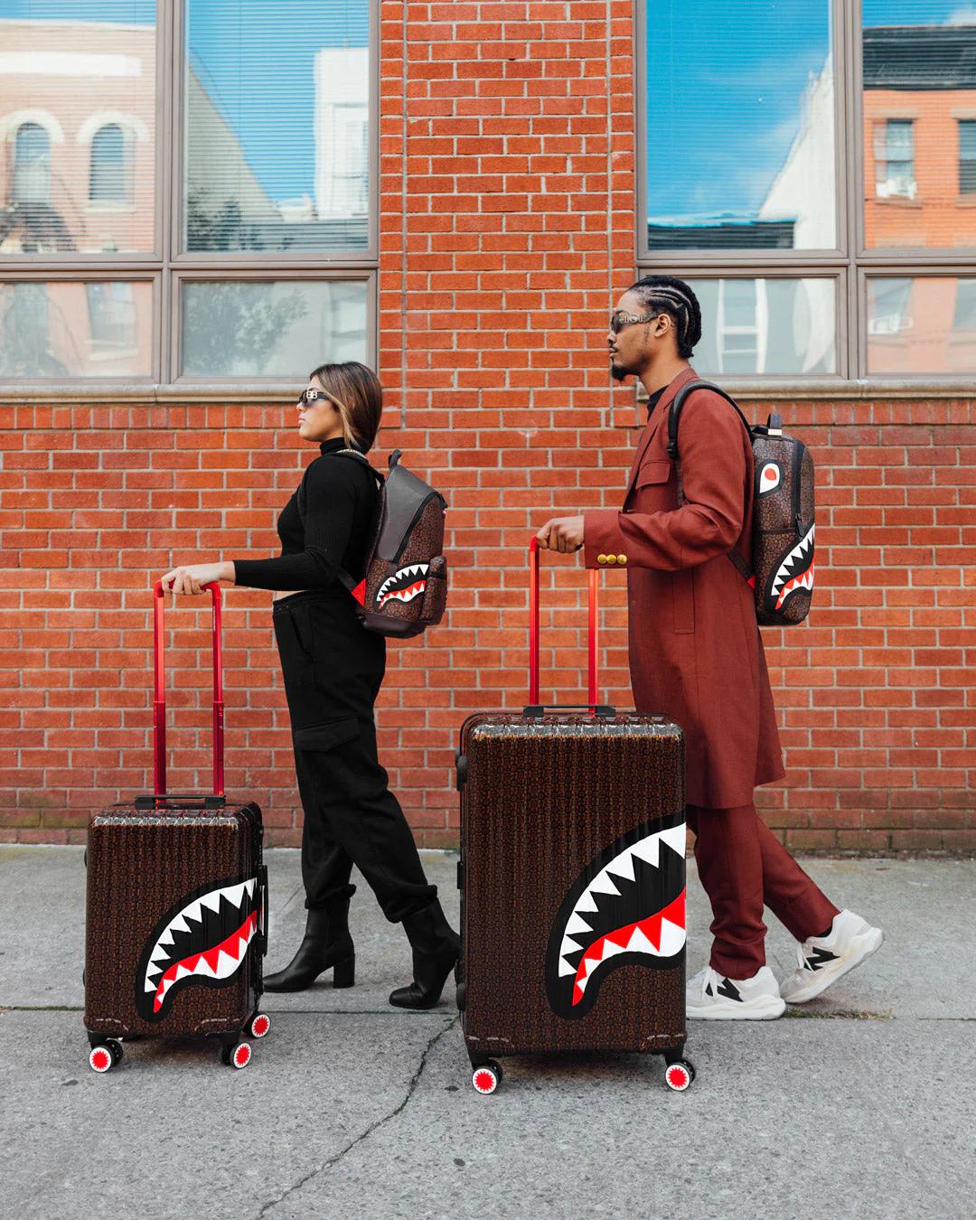 FRENZY SHARKS SHARKNAUTICS HARDSHELL FULL-SIZE LUGGAGE | Sprayground Featured