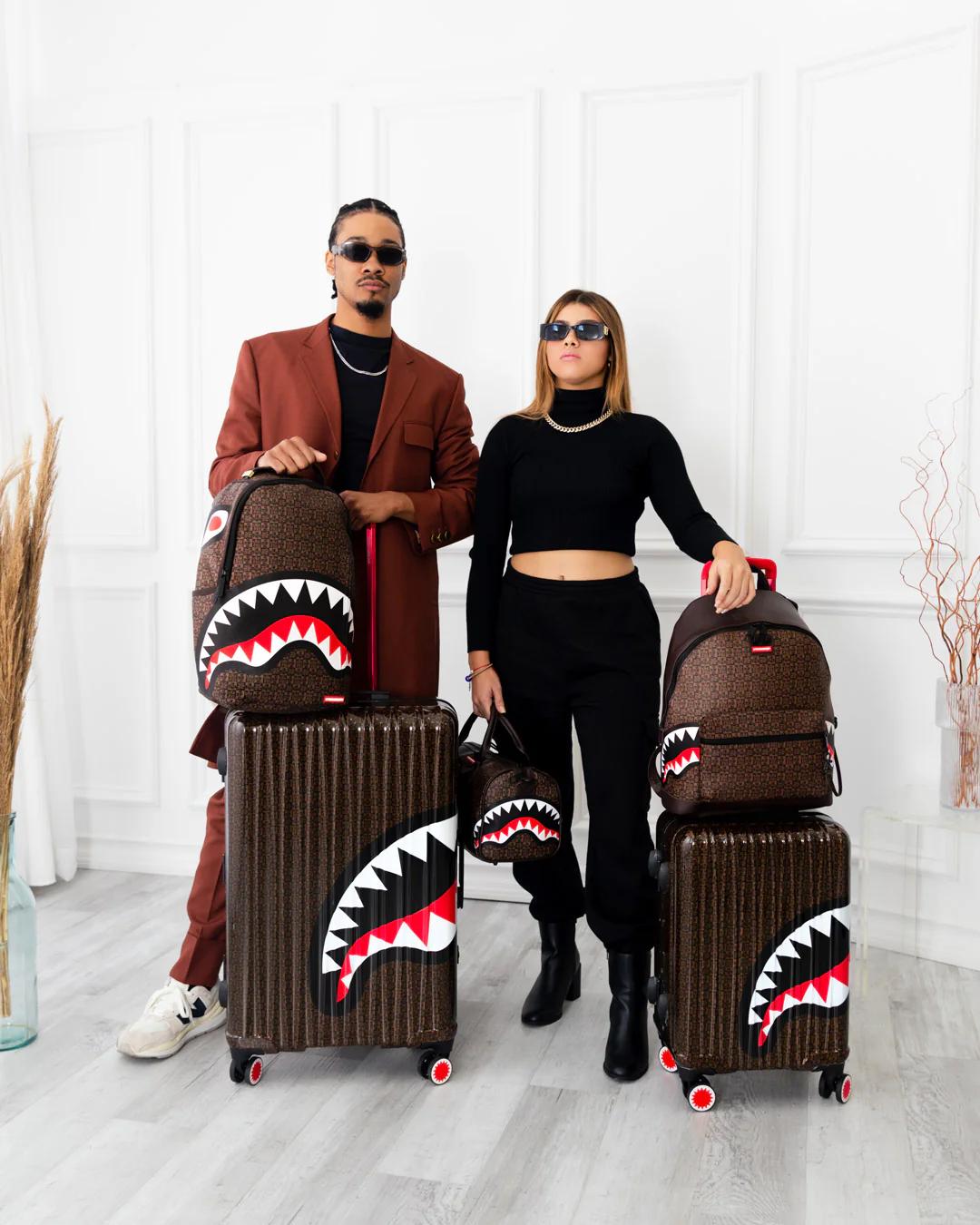 FRENZY SHARKS SHARKNAUTICS HARDSHELL FULL-SIZE LUGGAGE | Sprayground Featured