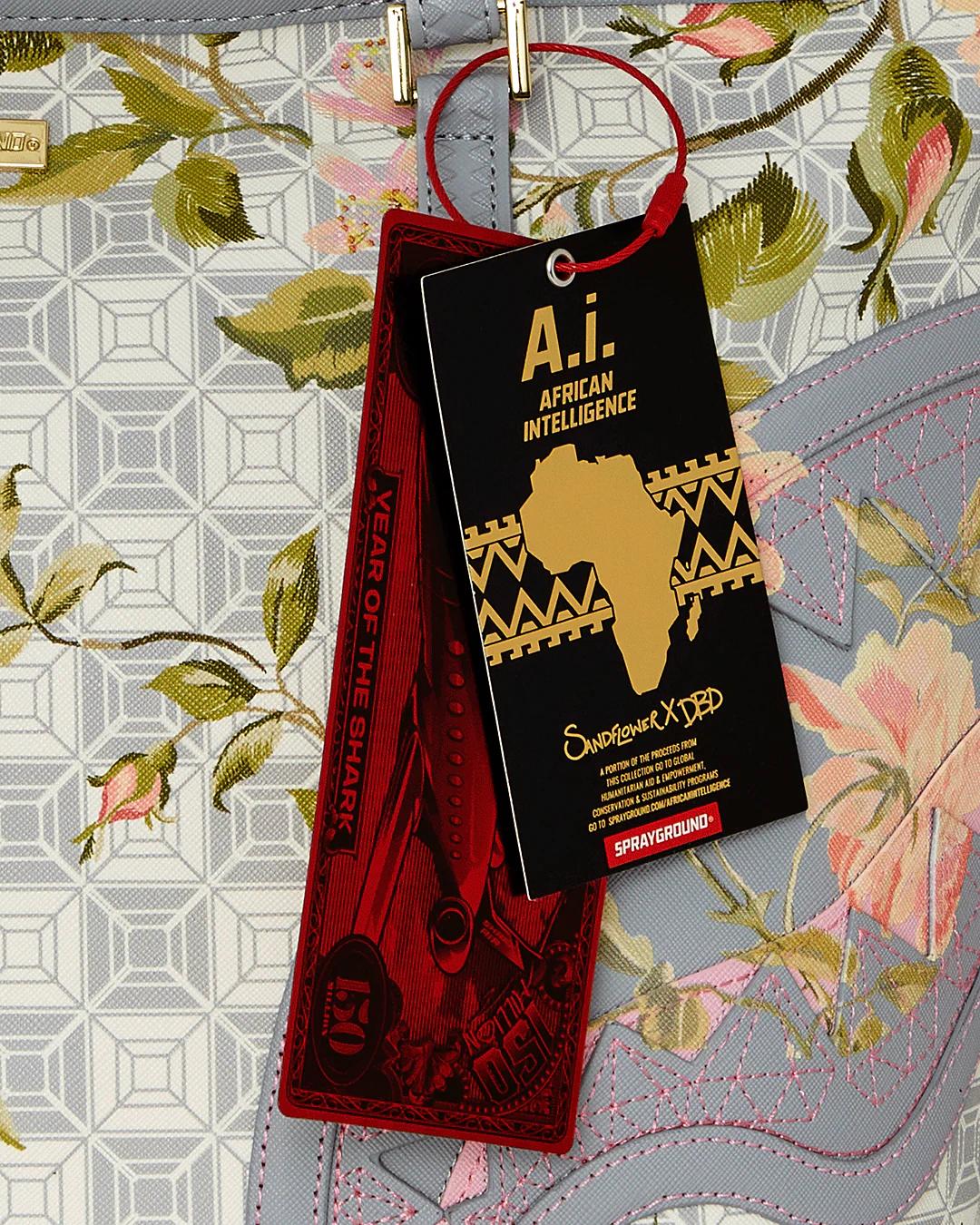 A.I. AFRICAN INTELLIGENCE ELEGANT ENERGY TOTE - SANDFLOWER COLLAB | Sprayground Featured