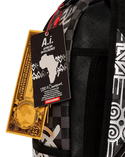 AFRICAN INTELLIGENCE 9 POWER GLYPHICS BACKPACK - SANDFLOWER COLLAB | Sprayground New