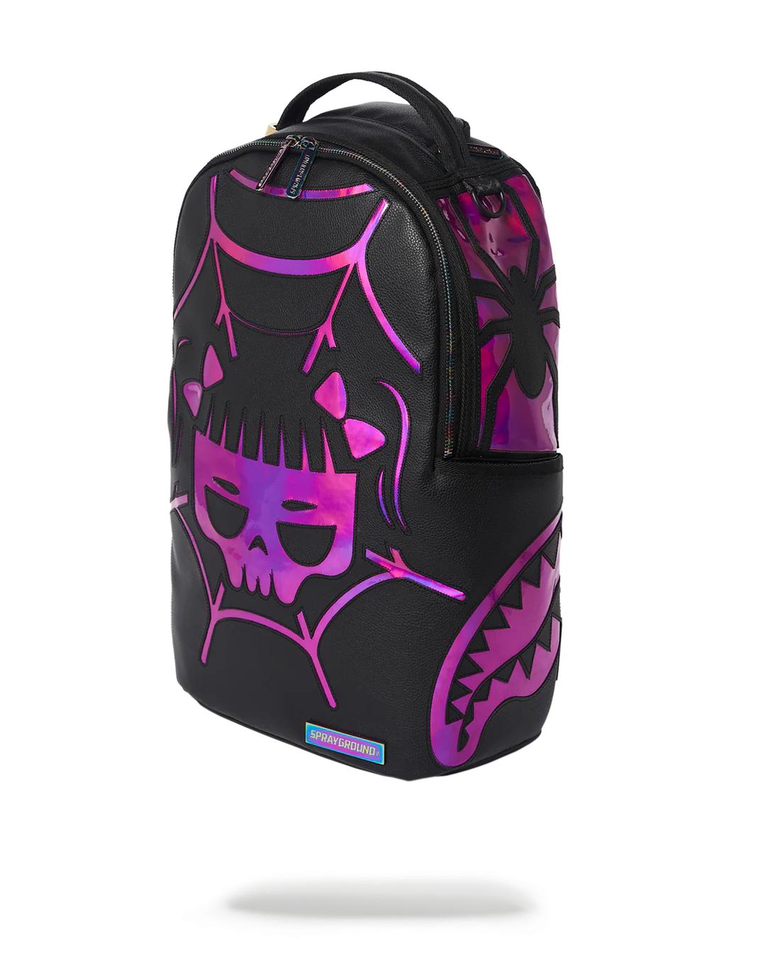 CAZZU IRIDESCENT CUT & SEW SPIDER SKULL SHARK BACKPACK (DLXV) | Sprayground Essential