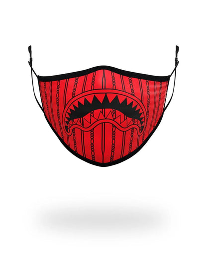 ADULT REVERSE SHARKS IN PARIS (RED) FORM FITTING FACE MASK | Sprayground Classic