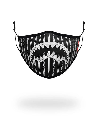 ADULT REVERSE SHARKS IN PARIS (BLACK) FORM FITTING FACE MASK | Sprayground Essential
