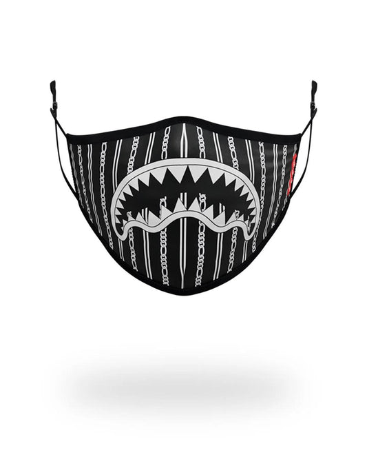 ADULT REVERSE SHARKS IN PARIS (BLACK) FORM FITTING FACE MASK | Sprayground Essential
