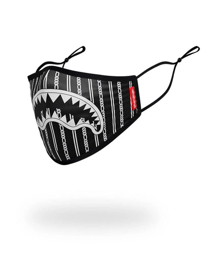 ADULT REVERSE SHARKS IN PARIS (BLACK) FORM FITTING FACE MASK | Sprayground Essential