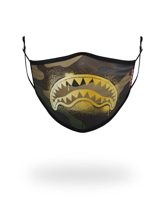 ADULT CAMO GOLD SHARK FORM FITTING FACE MASK | Sprayground Quality