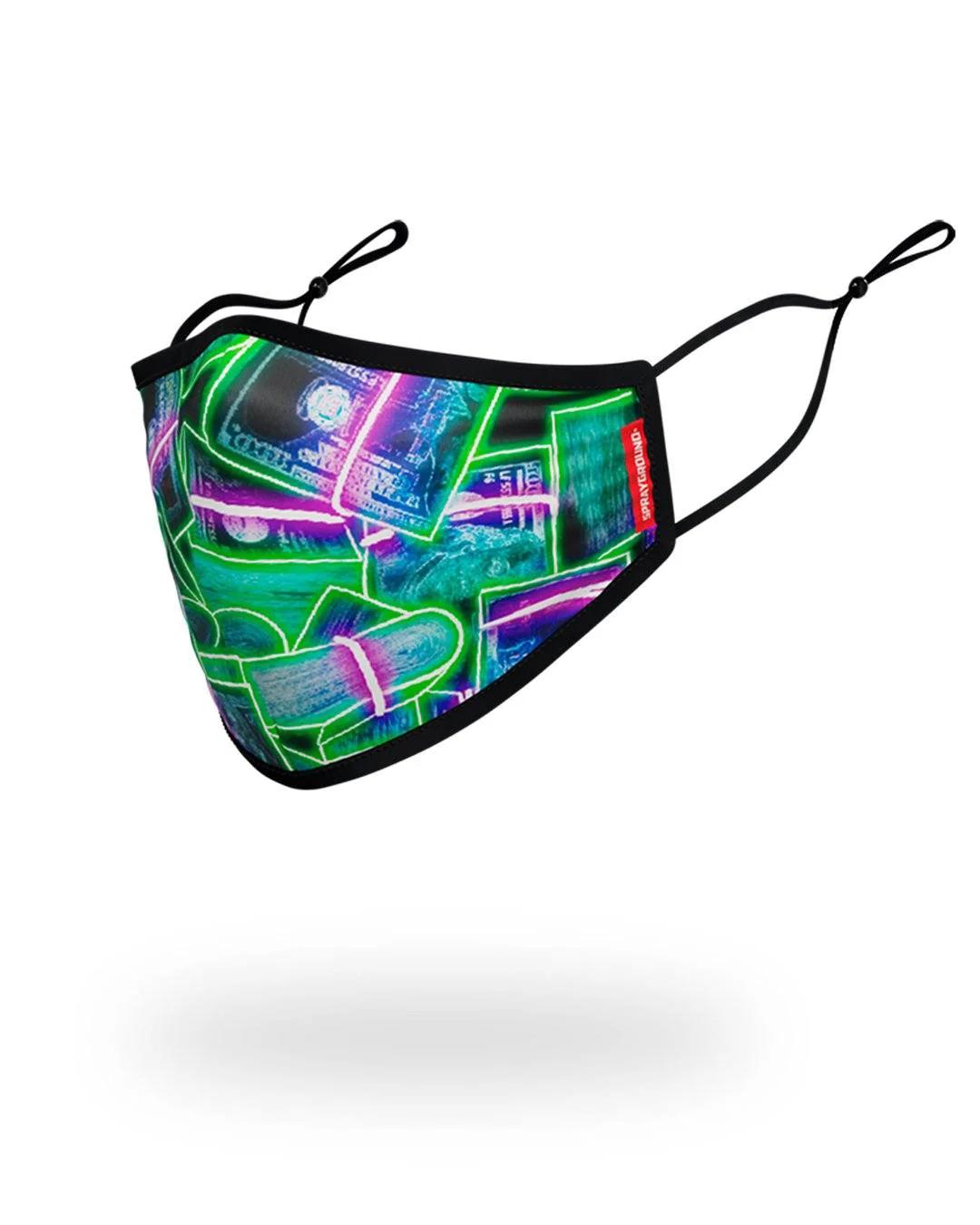 ADULT NEON MONEY FORM FITTING FACE MASK | Sprayground New