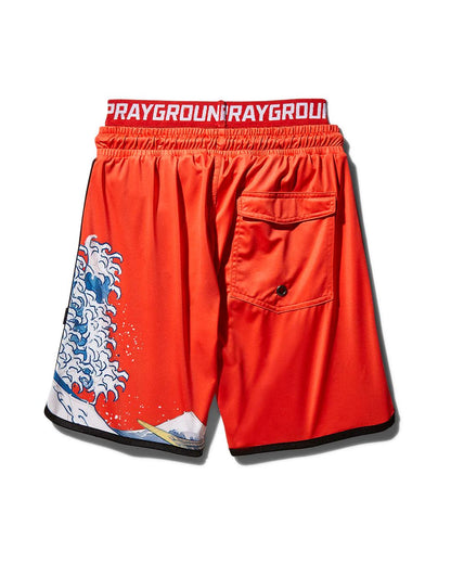 KIDS JAPAN WAVE SWIM TRUNKS (RED) | Sprayground Latest