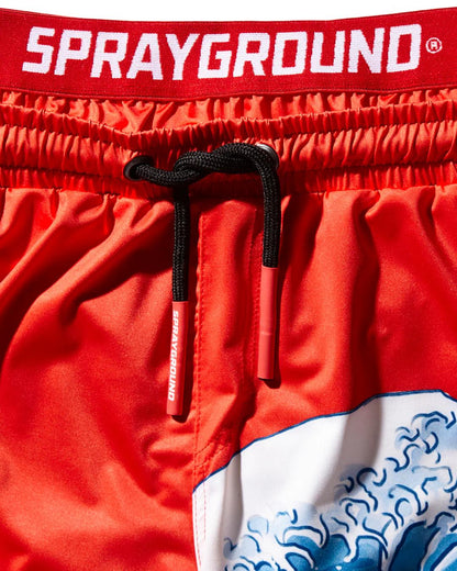 KIDS JAPAN WAVE SWIM TRUNKS (RED) | Sprayground Latest