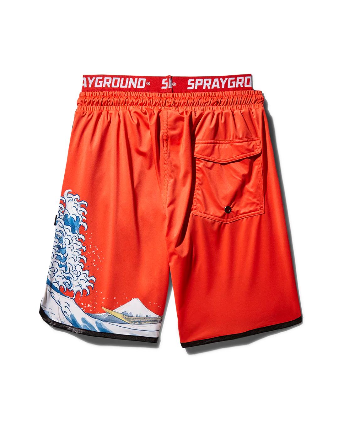 JAPAN WAVE CORTO SWIM TRUNKS (RED) | Sprayground Recommended