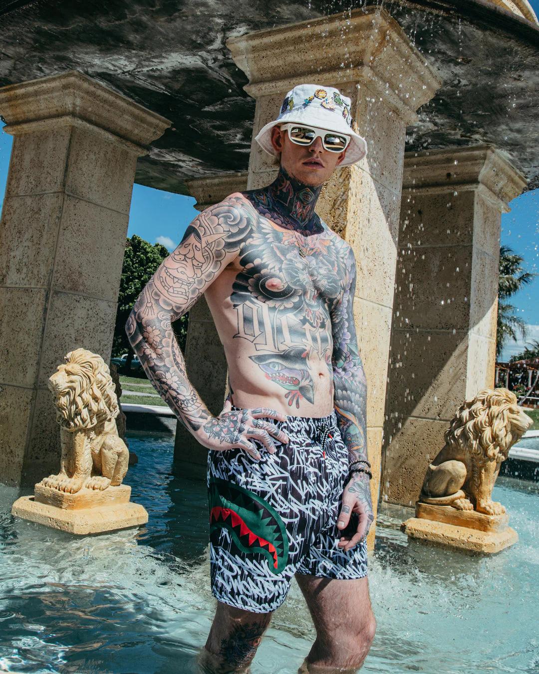 SCRIBBLE SHARK SHOTO SWIM TRUNKS | Sprayground Latest