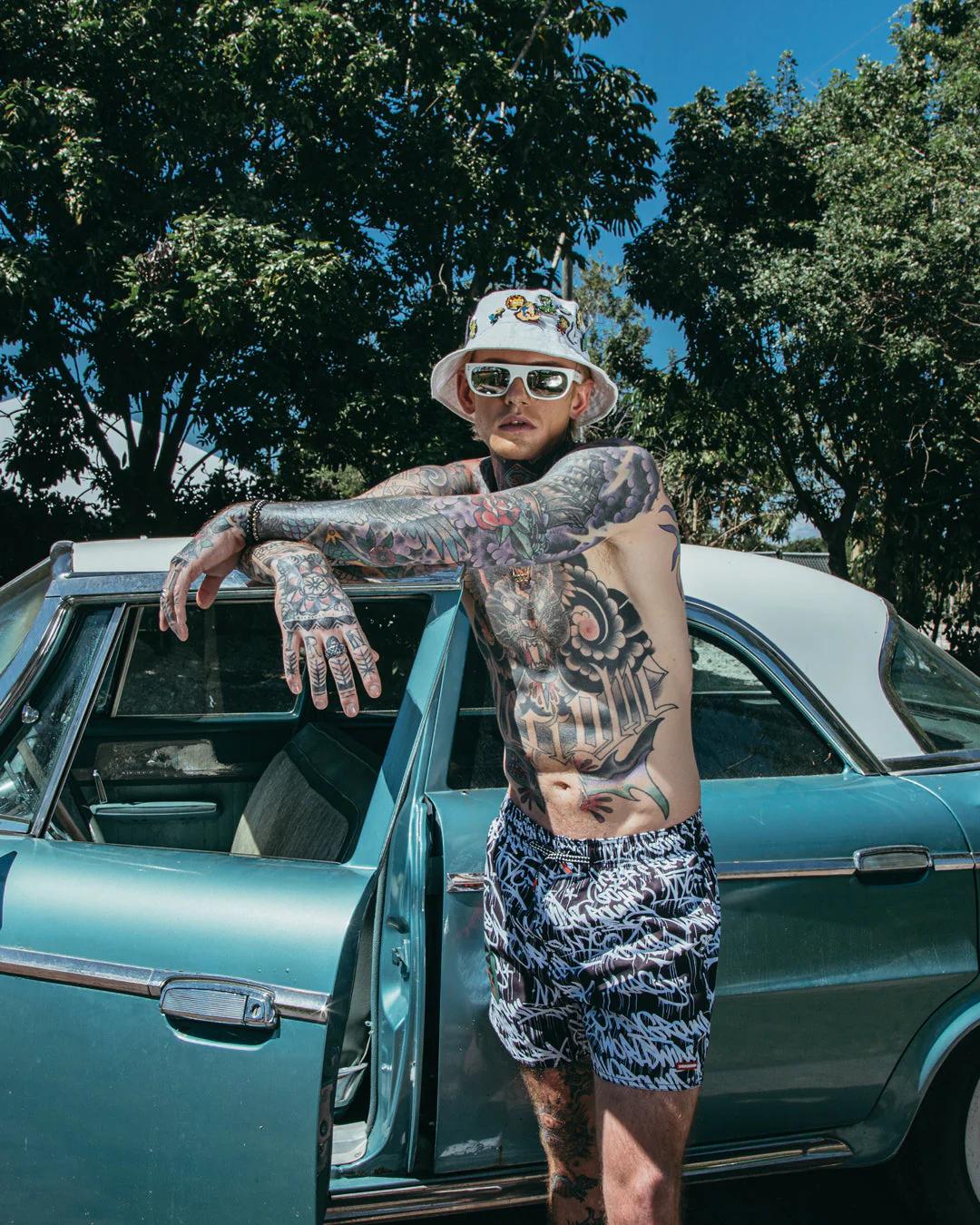 SCRIBBLE SHARK SHOTO SWIM TRUNKS | Sprayground Latest