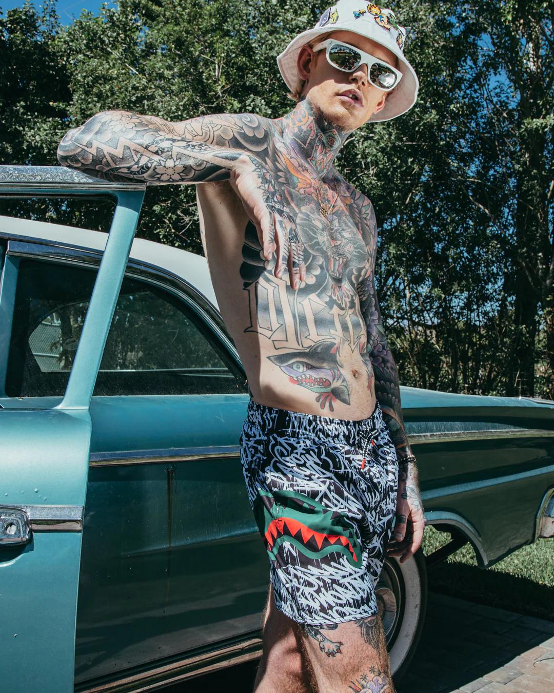 SCRIBBLE SHARK SHOTO SWIM TRUNKS | Sprayground Latest