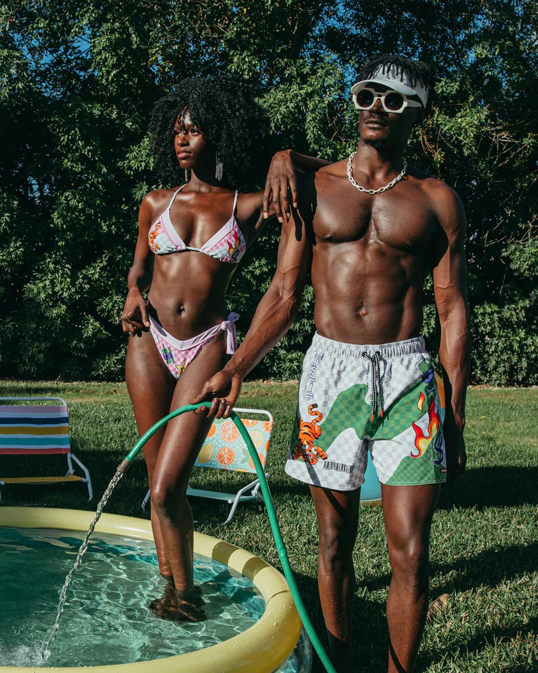 WTF ART SHOTO SWIM TRUNKS | Sprayground Premium